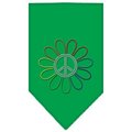 Unconditional Love Rainbow Peace Flower Rhinestone Bandana Emerald Green Small UN802821